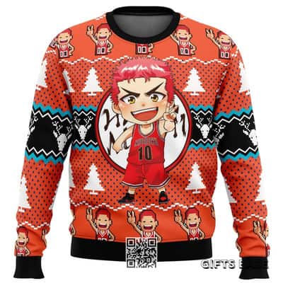 Sakuragi Hanamichi Slam Dunk Ugly Christmas Sweater Pine Tree