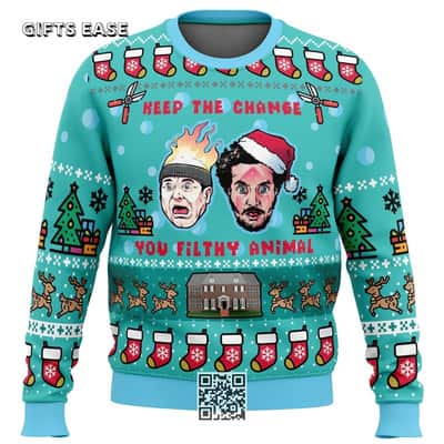 Home Alone Ugly Christmas Sweater Keep The Change You Filthy Animal