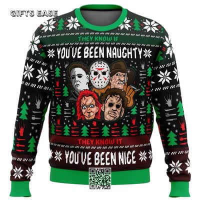 Michael Myers Jason Voorhees Freddy Krueger Chucky Leatherface Ugly Christmas Sweater