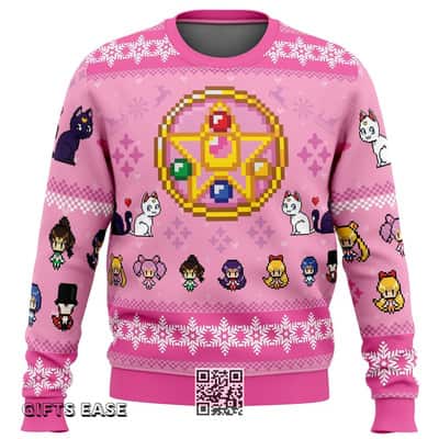 Pink Merry Senshi Sailor Moon Ugly Christmas Sweater