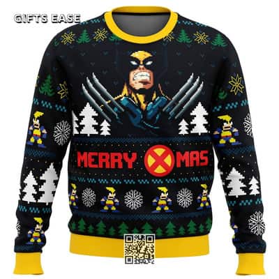 Wolverine Marvel Ugly Christmas Sweater Merry Xmas Wolverine Marvel Ugly Christmas Sweater Merry Xmas