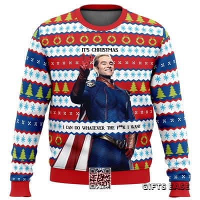 Homelander The Boys Ugly Christmas Sweater Snowflake Pine Tree Pattern
