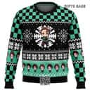 Chibi Tanjiro Kamado Demon Slayer Ugly Christmas Sweater Snowflake