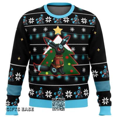 Black Blue Umbreon Pokemon Ugly Christmas Sweater