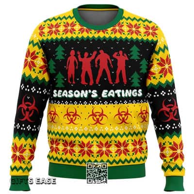 Zombie Ugly Christmas Sweater Season&rsquo;s Eatings