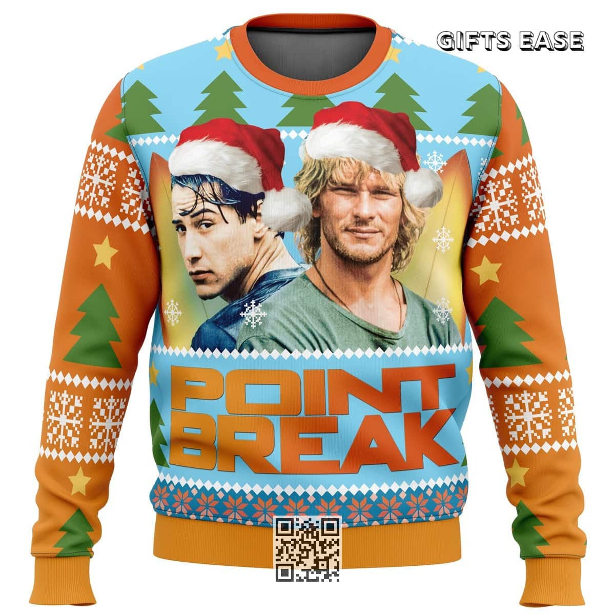 Orange Point Break Ugly Christmas Sweater Orange Point Break Ugly Christmas Sweater