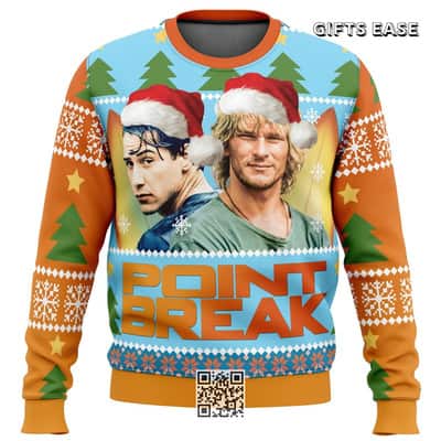 Orange Point Break Ugly Christmas Sweater