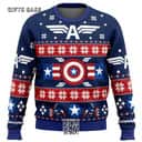 Blue Winter Soldier Captain America Marvel Ugly Christmas Sweater
