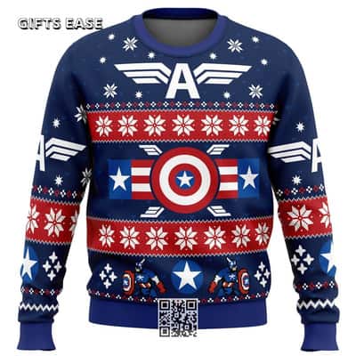 Blue Winter Soldier Captain America Marvel Ugly Christmas Sweater