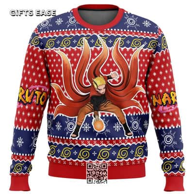 Blue Red Naruto Baryon Ugly Christmas Sweater