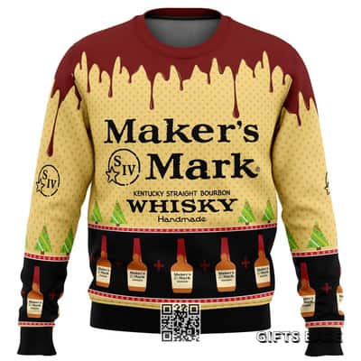 Maker&rsquo;s Mark Whisky Ugly Christmas Sweater Kentucky Straight Bourbon