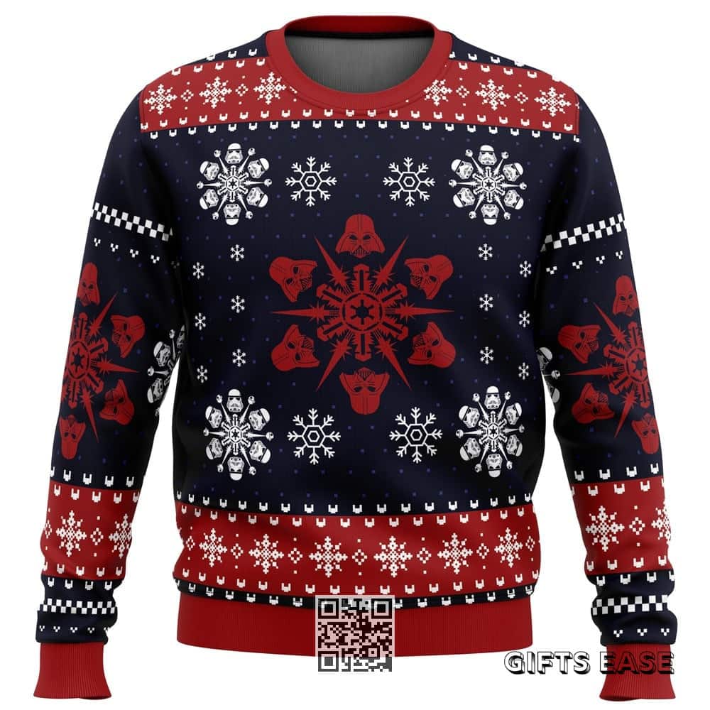 Darth Vader Star Wars Ugly Christmas Sweater Empire Snowflakes Darth Vader Star Wars Ugly Christmas Sweater Empire Snowflakes