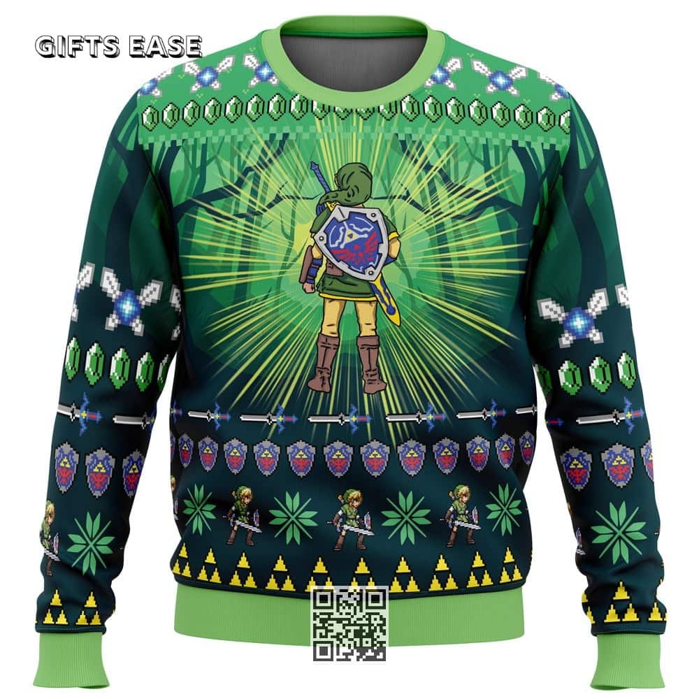 Green Link Legend Of Zelda Ugly Christmas Sweater Green Link Legend Of Zelda Ugly Christmas Sweater