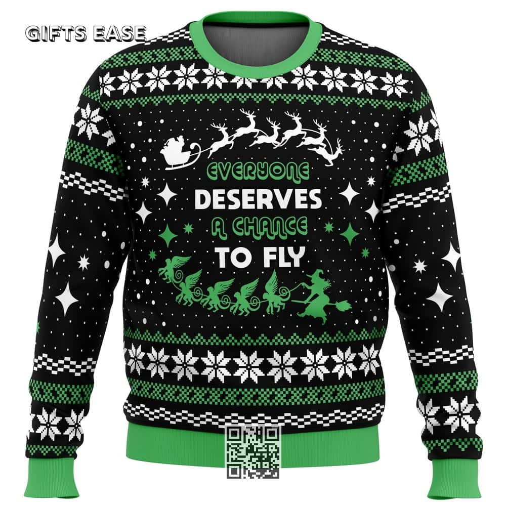 Everyone Deserves To Fly Ugly Christmas Sweater Wicked Snowflake Everyone Deserves To Fly Ugly Christmas Sweater Wicked Snowflake