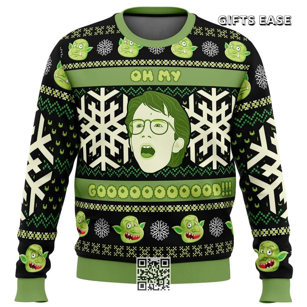 OMG Troll 2 Ugly Christmas Sweater Snowflake Pattern OMG Troll 2 Ugly Christmas Sweater Snowflake Pattern