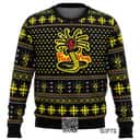 Black Yellow Alien Ugly Christmas Sweater Face Hugs Black Yellow Alien Ugly Christmas Sweater Face Hugs