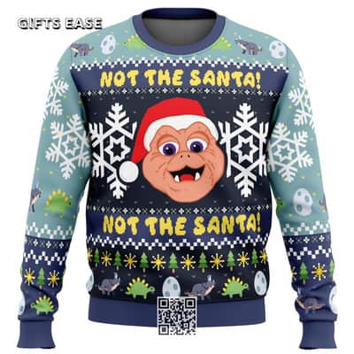 Not The Santa Dinosaurs Ugly Christmas Sweater Xmas Pattern