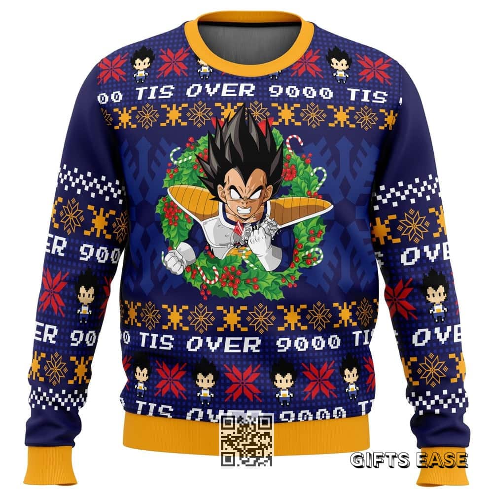 Dragon Ball Z Ugly Christmas Sweater Tis Over 9000 Dragon Ball Z Ugly Christmas Sweater Tis Over 9000