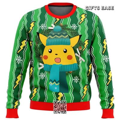 Pikachu Pokemon Ugly Christmas Sweater Lightning Bolt