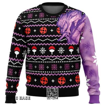 Sasuke Susanoo Naruto Ugly Christmas Sweater Snowflake