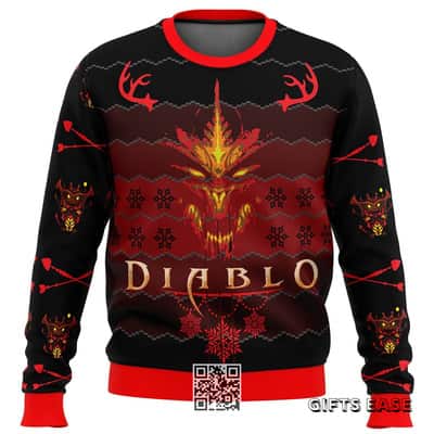 Black Red Diablo 3 Ugly Christmas Sweater