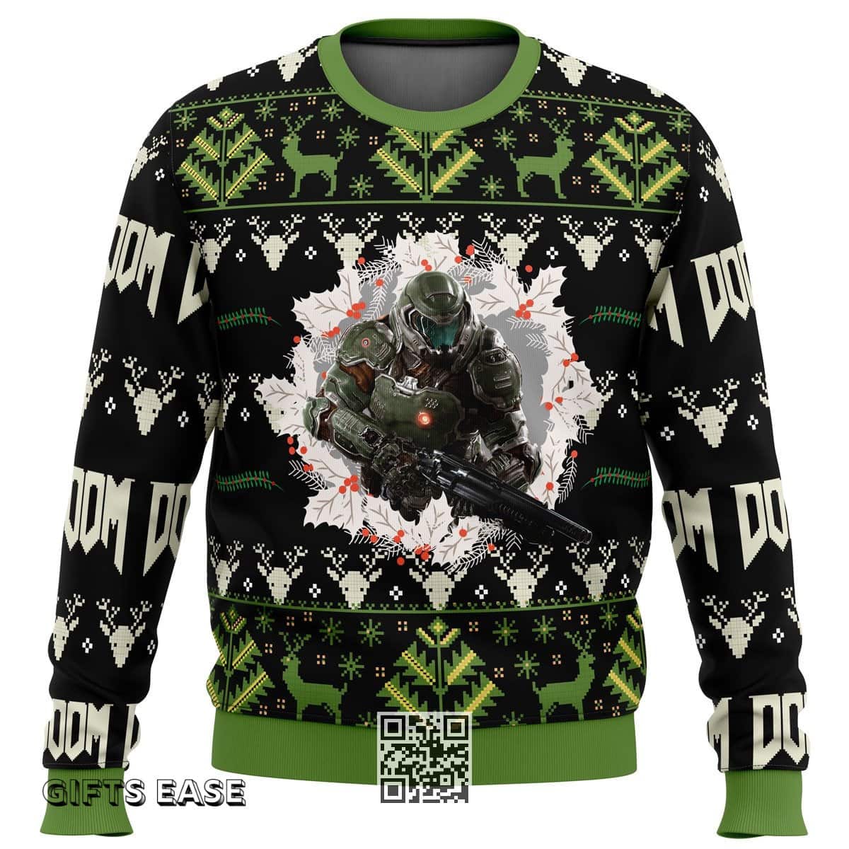 Doom V2 Ugly Christmas Sweater Doomguy Xmas Pattern Doom V2 Ugly Christmas Sweater Doomguy Xmas Pattern