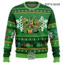Green Teenage Mutant Ninja Turtles Ugly Christmas Sweater Characters Green Teenage Mutant Ninja Turtles Ugly Christmas Sweater Characters