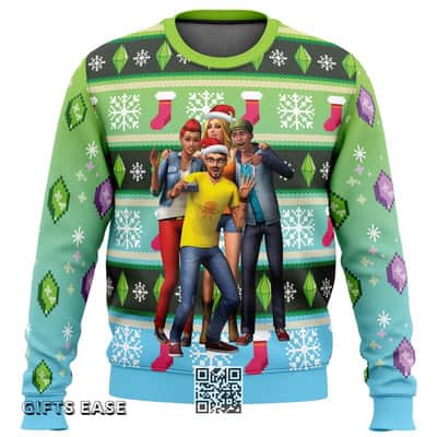 The Sims Ugly Christmas Sweater Snowflake Pattern