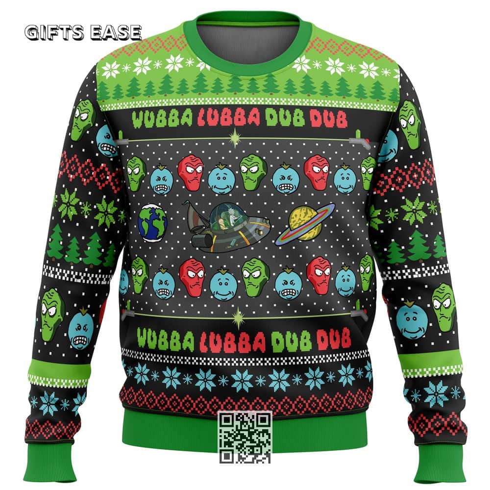 Rick And Morty Ugly Christmas Sweater Wubba Lubba Rick And Morty Ugly Christmas Sweater Wubba Lubba