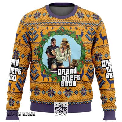Grand Theft Auto Ugly Christmas Sweater Xmas Pattern
