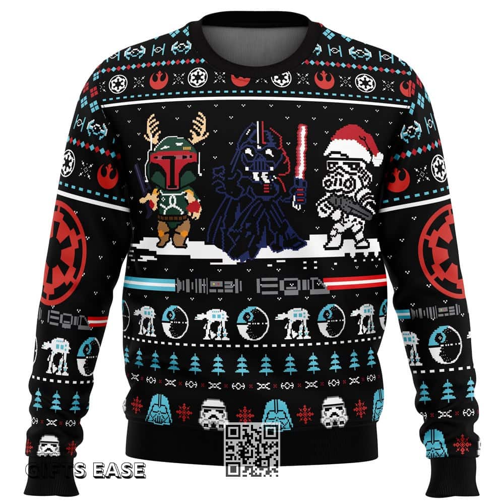 Black Star Wars Ugly Christmas Sweater Battle Of Hoth Darth Vader Stormtrooper Black Star Wars Ugly Christmas Sweater Battle Of Hoth Darth Vader Stormtrooper