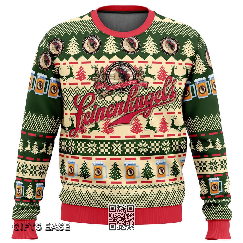 Leinenkugel’s Beer Ugly Christmas Sweater Xmas Pattern Leinenkugel’s Beer Ugly Christmas Sweater Xmas Pattern