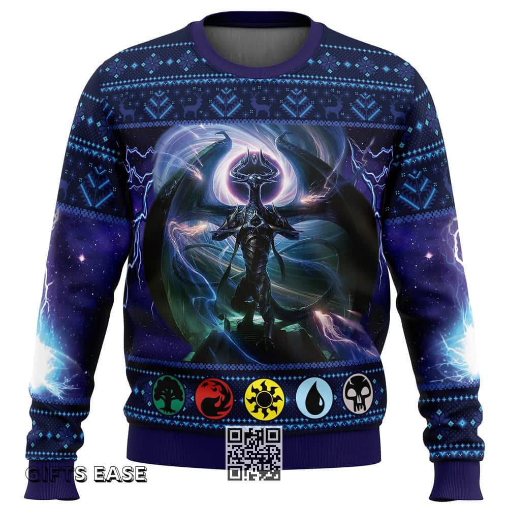 Purple Nicol Bolas Magic The Gathering Ugly Christmas Sweater Purple Nicol Bolas Magic The Gathering Ugly Christmas Sweater