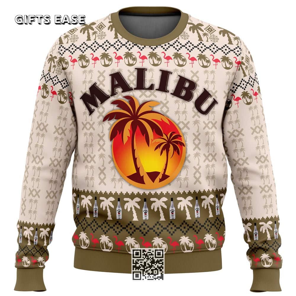 Vintage Malibu Rum Ugly Christmas Sweater Vintage Malibu Rum Ugly Christmas Sweater