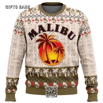 Vintage Malibu Rum Ugly Christmas Sweater