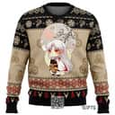 Chibi Seshomaru Inuyasha Ugly Christmas Sweater Reindeer Pine Tree
