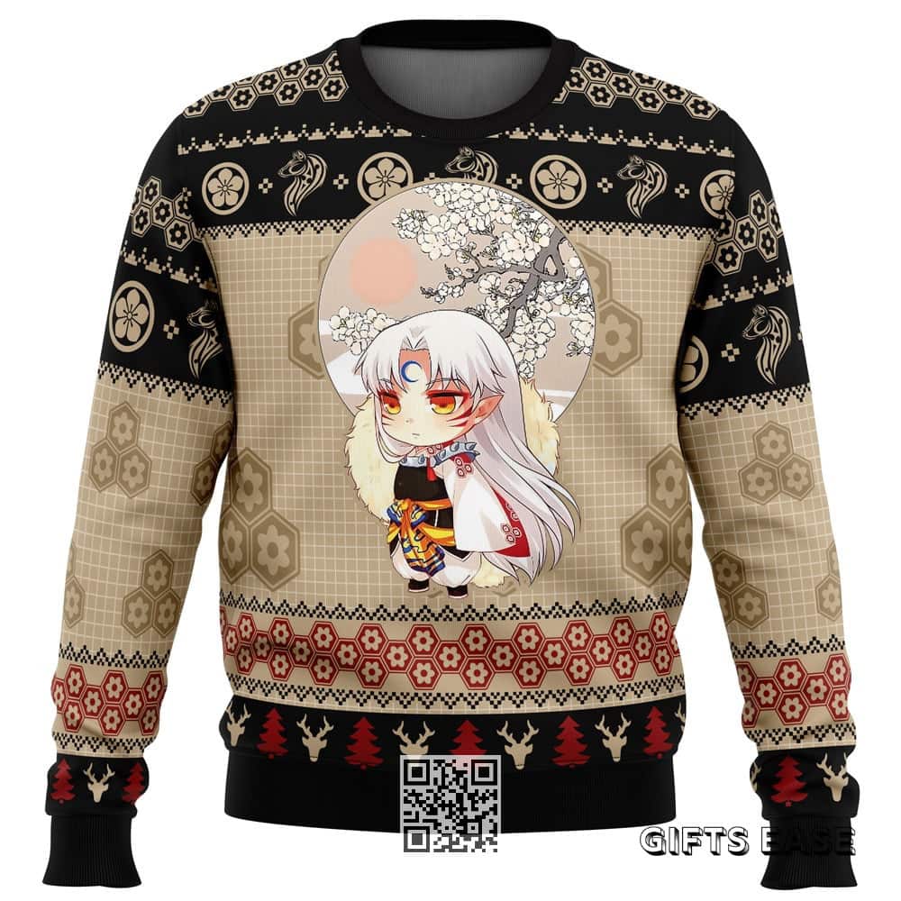 Chibi Seshomaru Inuyasha Ugly Christmas Sweater Reindeer Pine Tree Chibi Seshomaru Inuyasha Ugly Christmas Sweater Reindeer Pine Tree