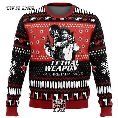 Black Red Lethal Weapon Is A Christmas Movie Ugly Christmas Sweater