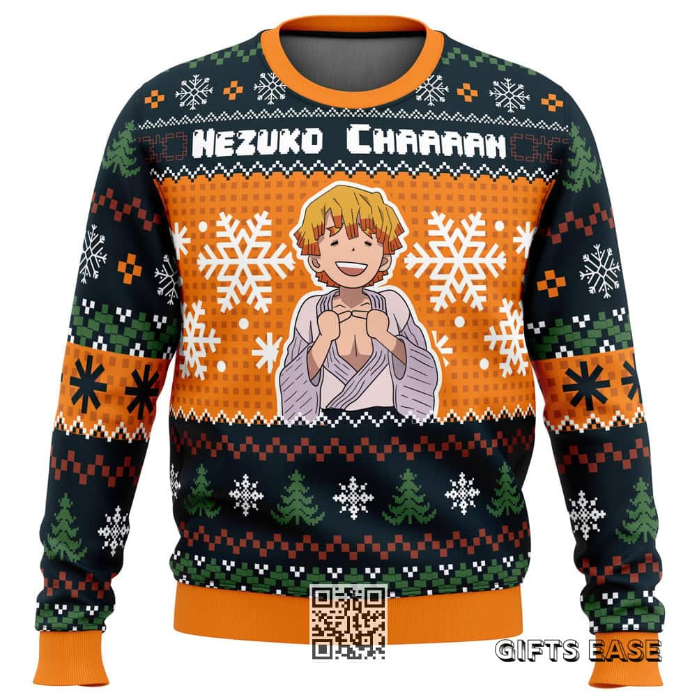 Nezuko Chaaaan Demon Slayer Ugly Christmas Sweater Xmas Pattern Nezuko Chaaaan Demon Slayer Ugly Christmas Sweater Xmas Pattern