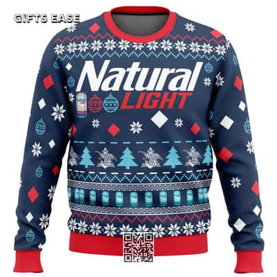 Natural Light Beer Ugly Christmas Sweater Xmas Gift