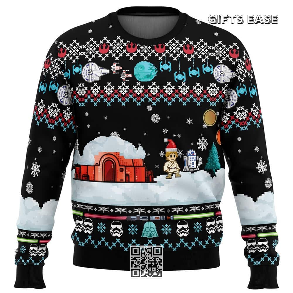 Black A New Christmas Star Wars Ugly Christmas Sweater Black A New Christmas Star Wars Ugly Christmas Sweater