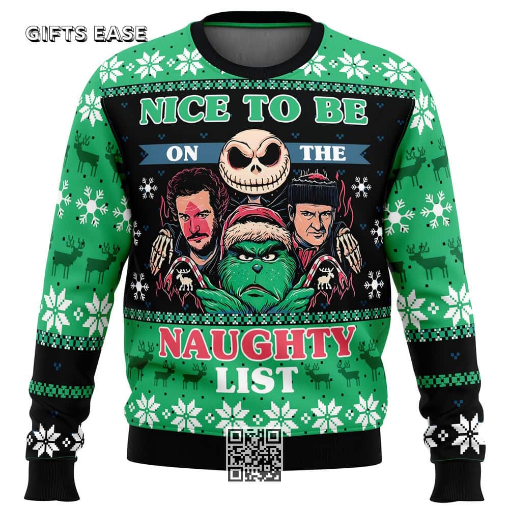 Club Pop Culture Ugly Christmas Sweater Nice To Be On The Naughty List Club Pop Culture Ugly Christmas Sweater Nice To Be On The Naughty List