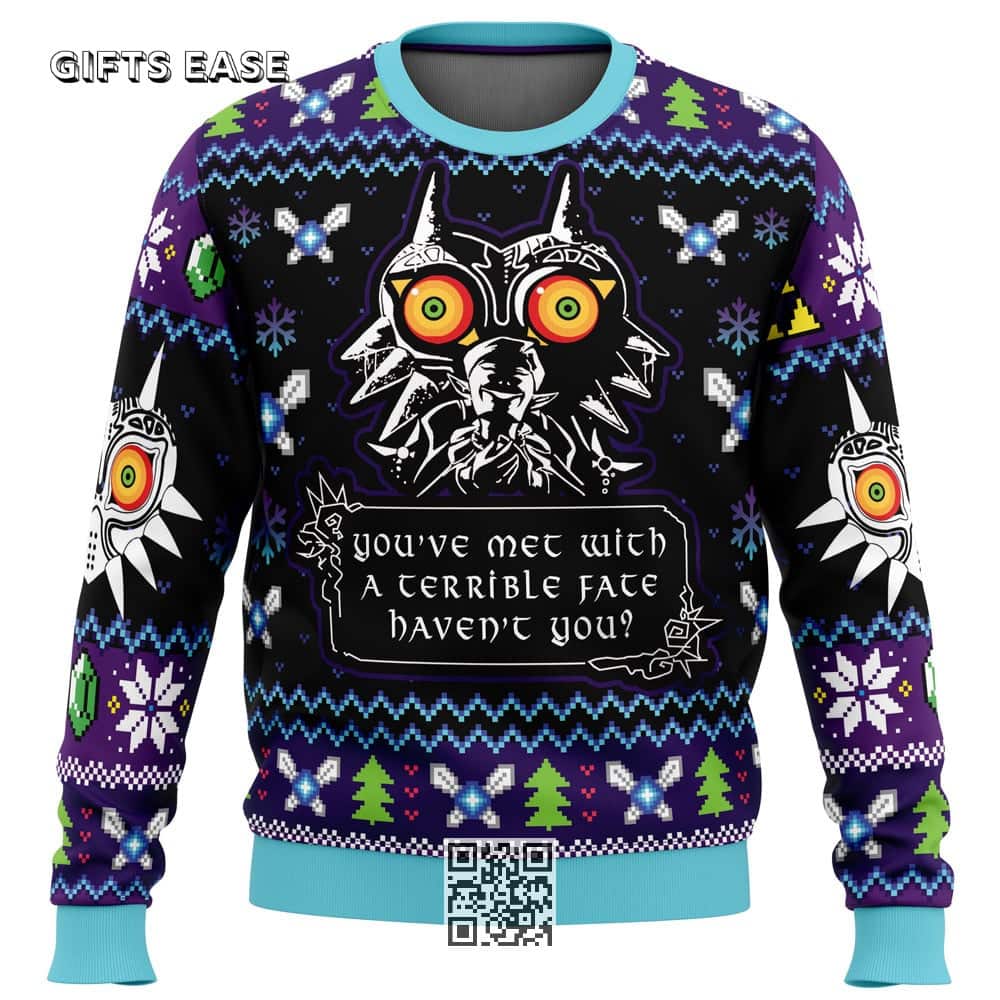 Majora’s Mask The Legend Of Zelda Ugly Christmas Sweater You've Met With A Terrible Fate Haven't You Majora’s Mask The Legend Of Zelda Ugly Christmas Sweater You've Met With A Terrible Fate Haven't You