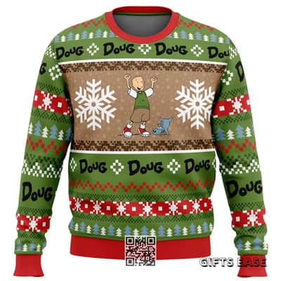 Doug Nickelodeon Ugly Christmas Sweater Snowflake Pattern