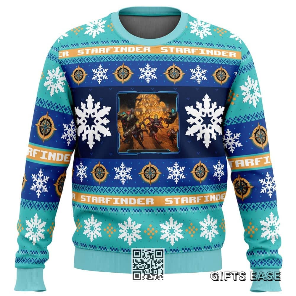 Starfinder Board Games Ugly Christmas Sweater Snowflake Pattern Starfinder Board Games Ugly Christmas Sweater Snowflake Pattern