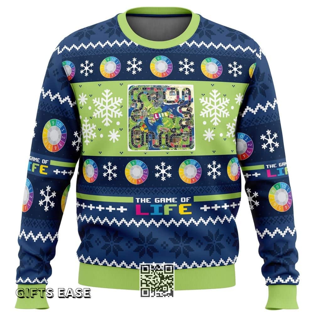 The Game Of Life Board Games Ugly Christmas Sweater The Game Of Life Board Games Ugly Christmas Sweater