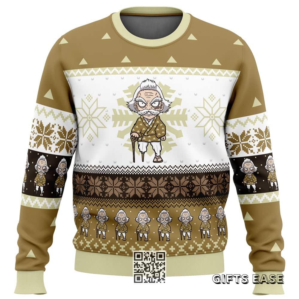 Chibi Christmas Jigoro Kuwajima Demon Slayer Ugly Christmas Sweater Chibi Christmas Jigoro Kuwajima Demon Slayer Ugly Christmas Sweater