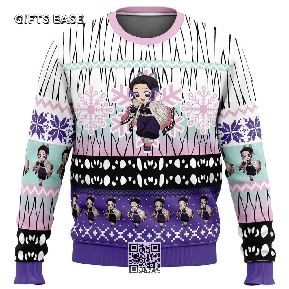 Chibi Shinobu Kocho Demon Slayer Ugly Christmas Sweater Xmas Gift Chibi Shinobu Kocho Demon Slayer Ugly Christmas Sweater Xmas Gift