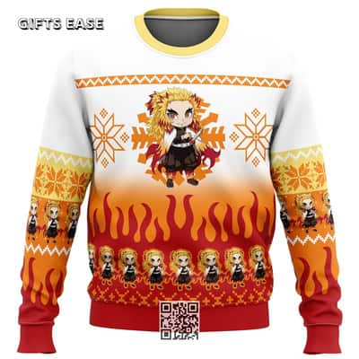 Chibi Kyojuro Rengoku Demon Slayer Ugly Christmas Sweater