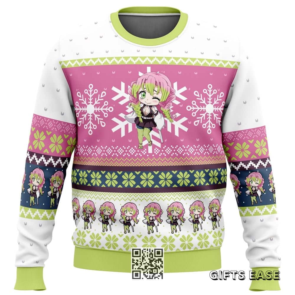 Cute Mitsuri Kanroji Demon Slayer Ugly Christmas Sweater Cute Mitsuri Kanroji Demon Slayer Ugly Christmas Sweater